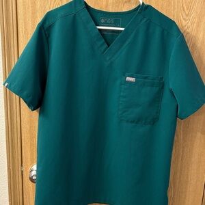 Figs Teal V-Neck Scrub Shirt
